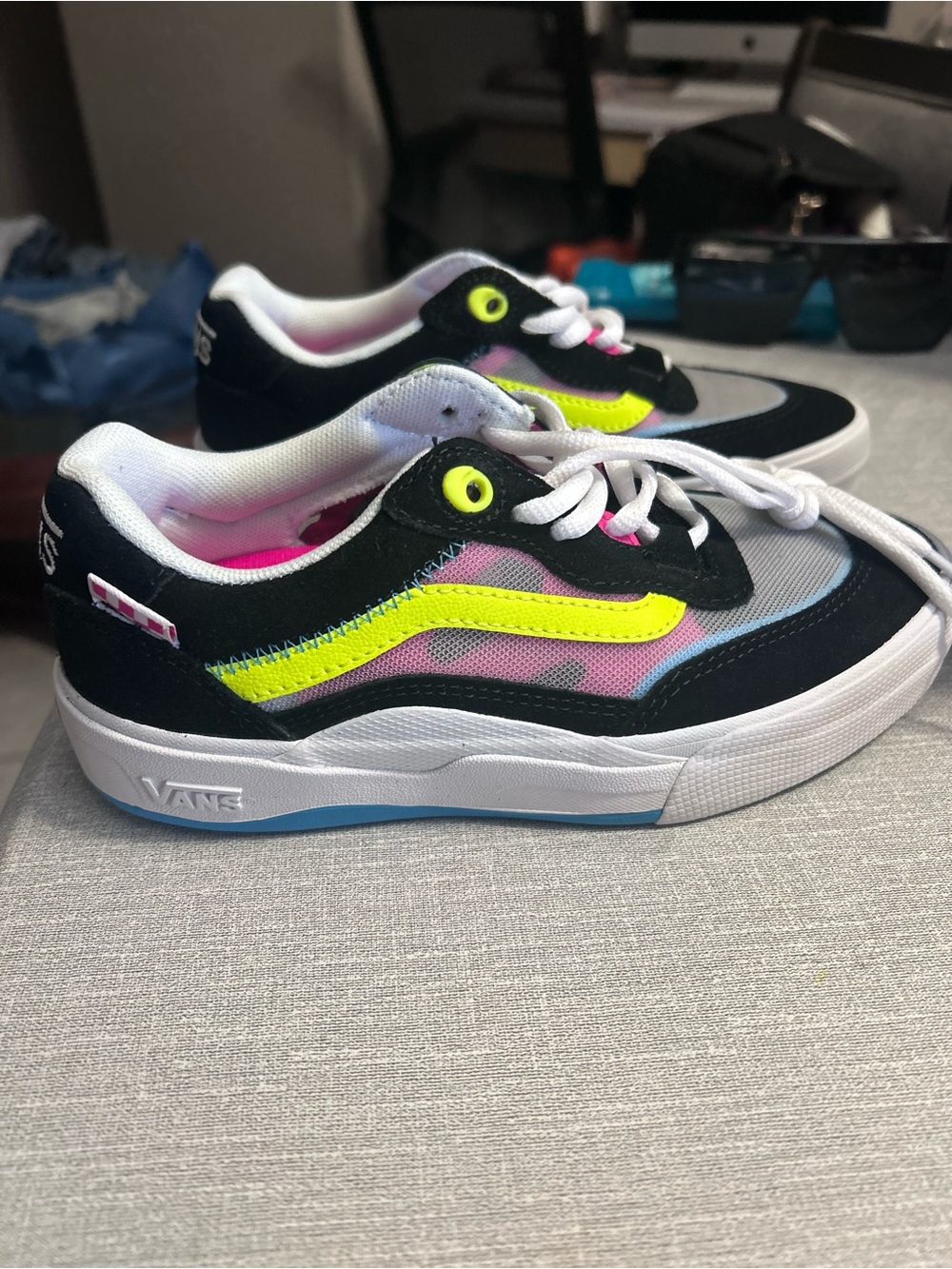 Vans Kids Low-Top Sneakers - Black/Neon Yellow/Pink/Gray